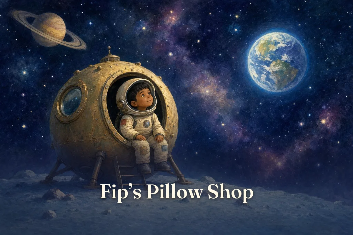 Cover of the children’s story “Fip’s Pillow Shop”