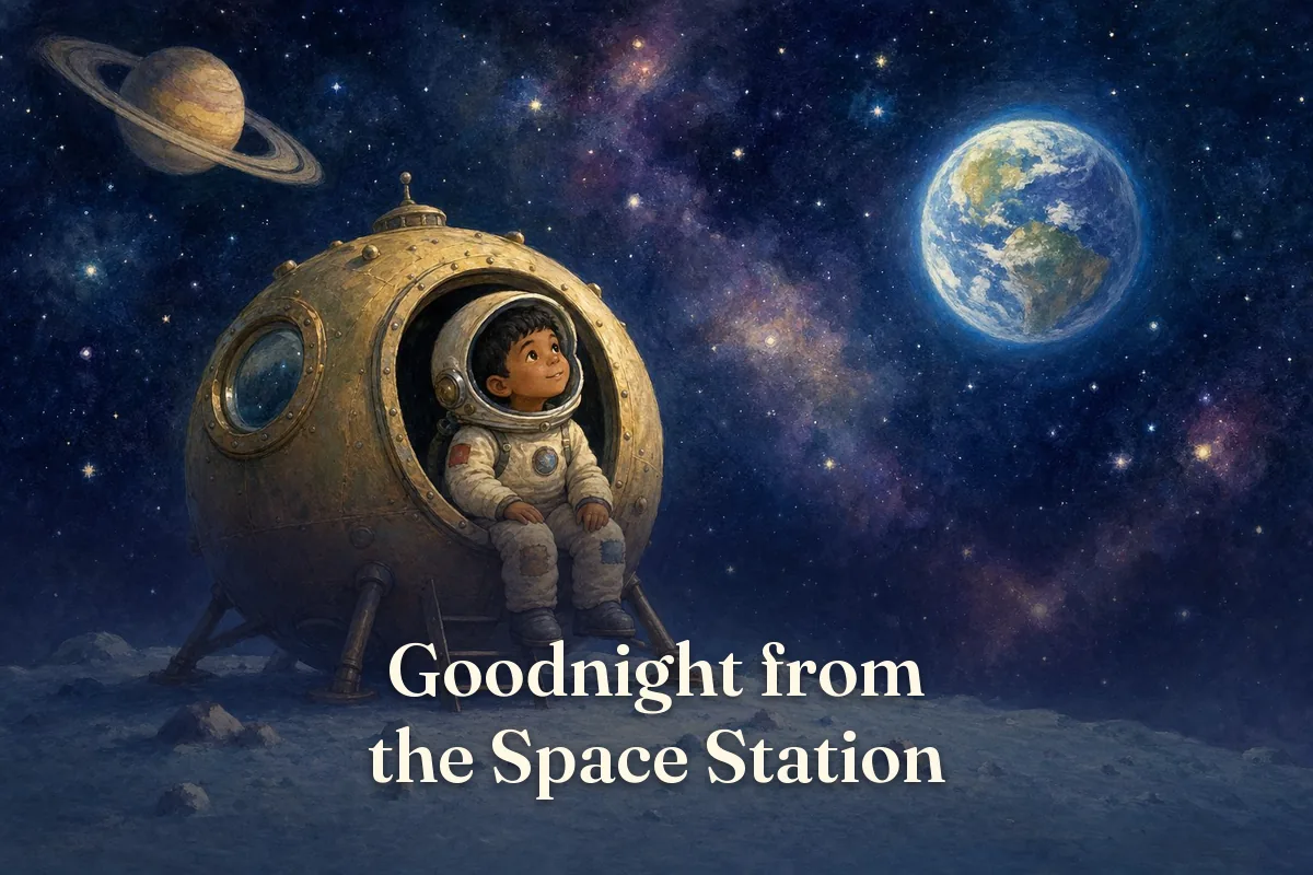 Cover of the children’s story “Goodnight from the Space Station”