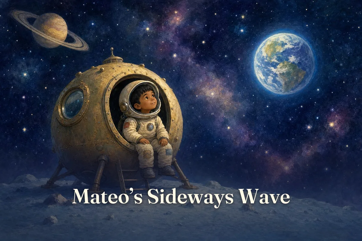 Cover of the children’s story “Mateo’s Sideways Wave”