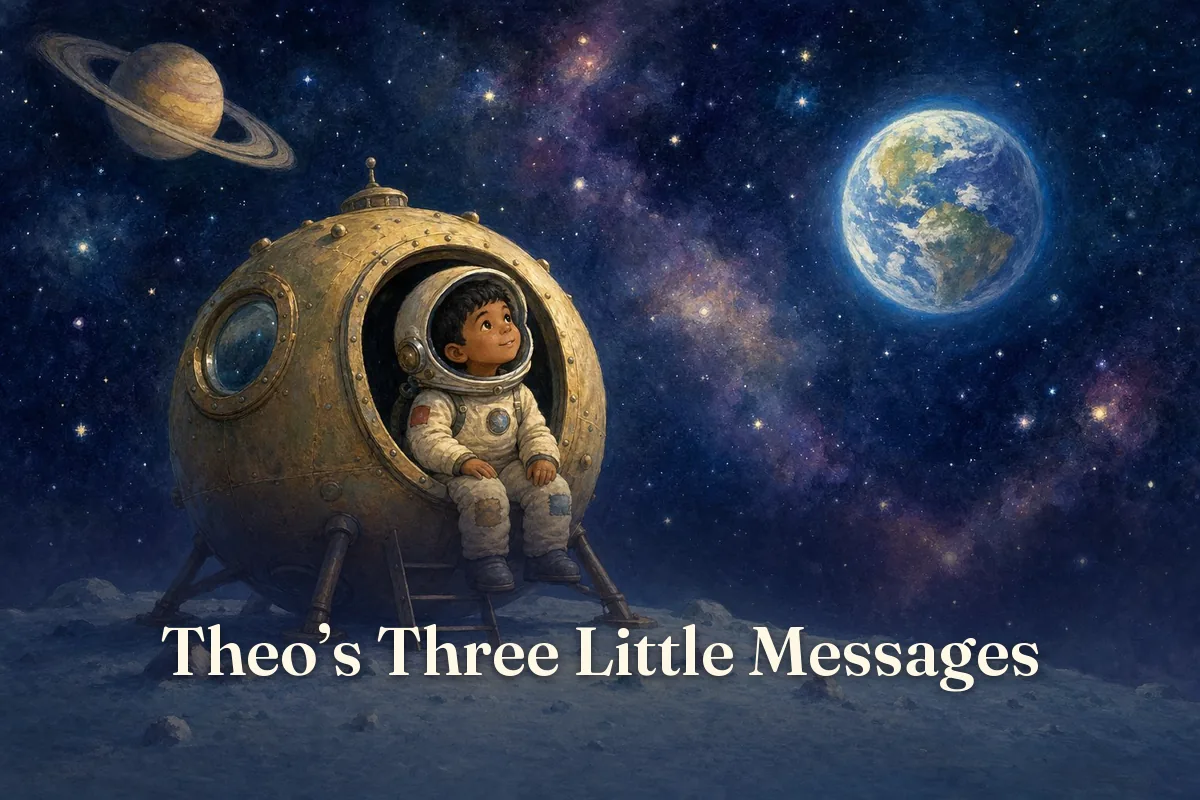 Cover of the children’s story “Theo’s Three Little Messages”