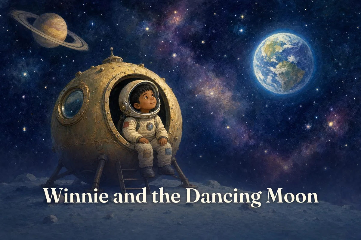 Cover of the children’s story “Winnie and the Dancing Moon”