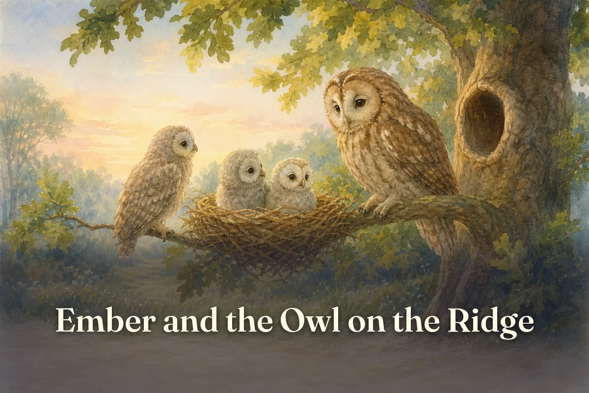 Cover of the children’s story “Ember and the Owl on the Ridge”
