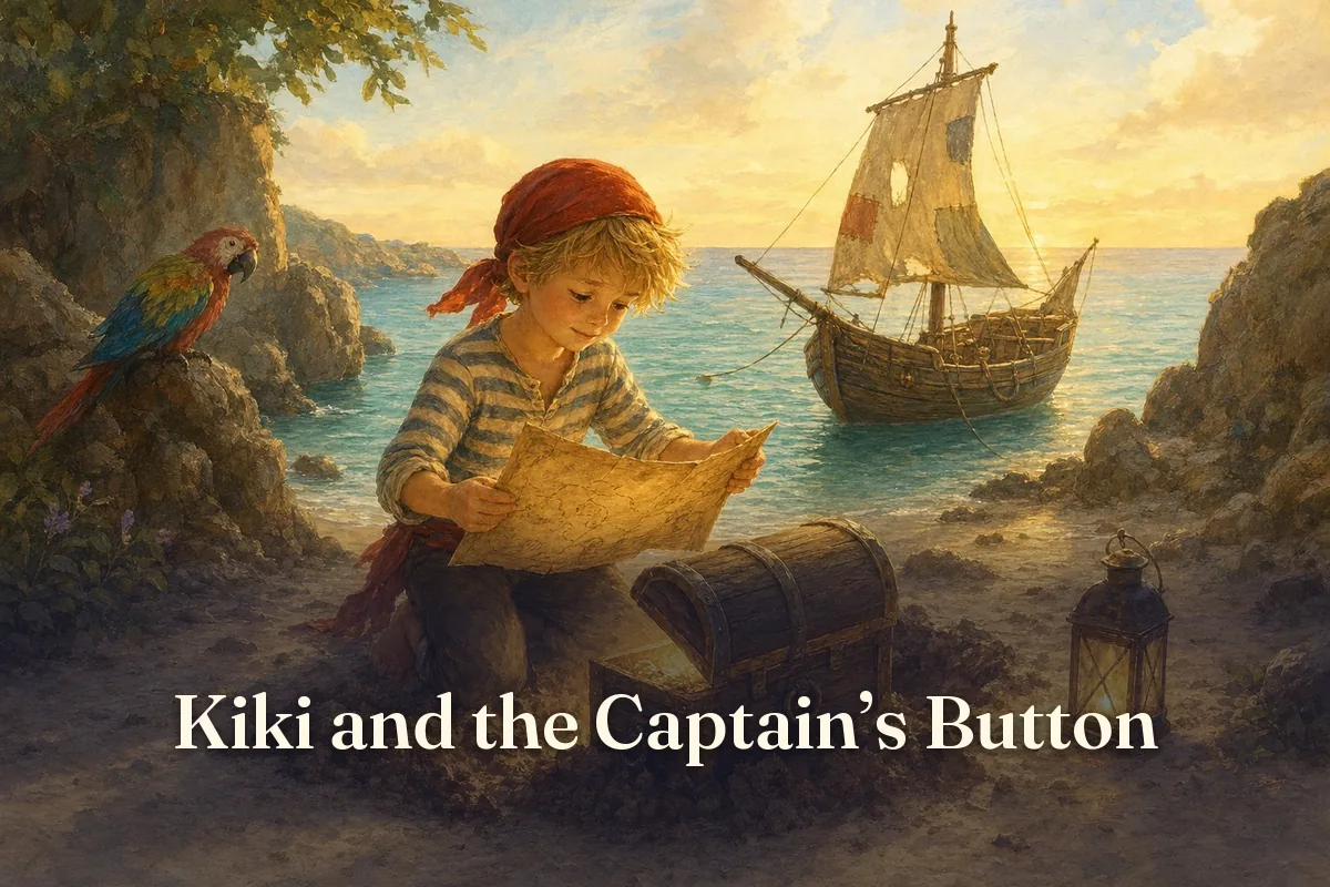Cover of the children’s story “Kiki and the Captain’s Button”