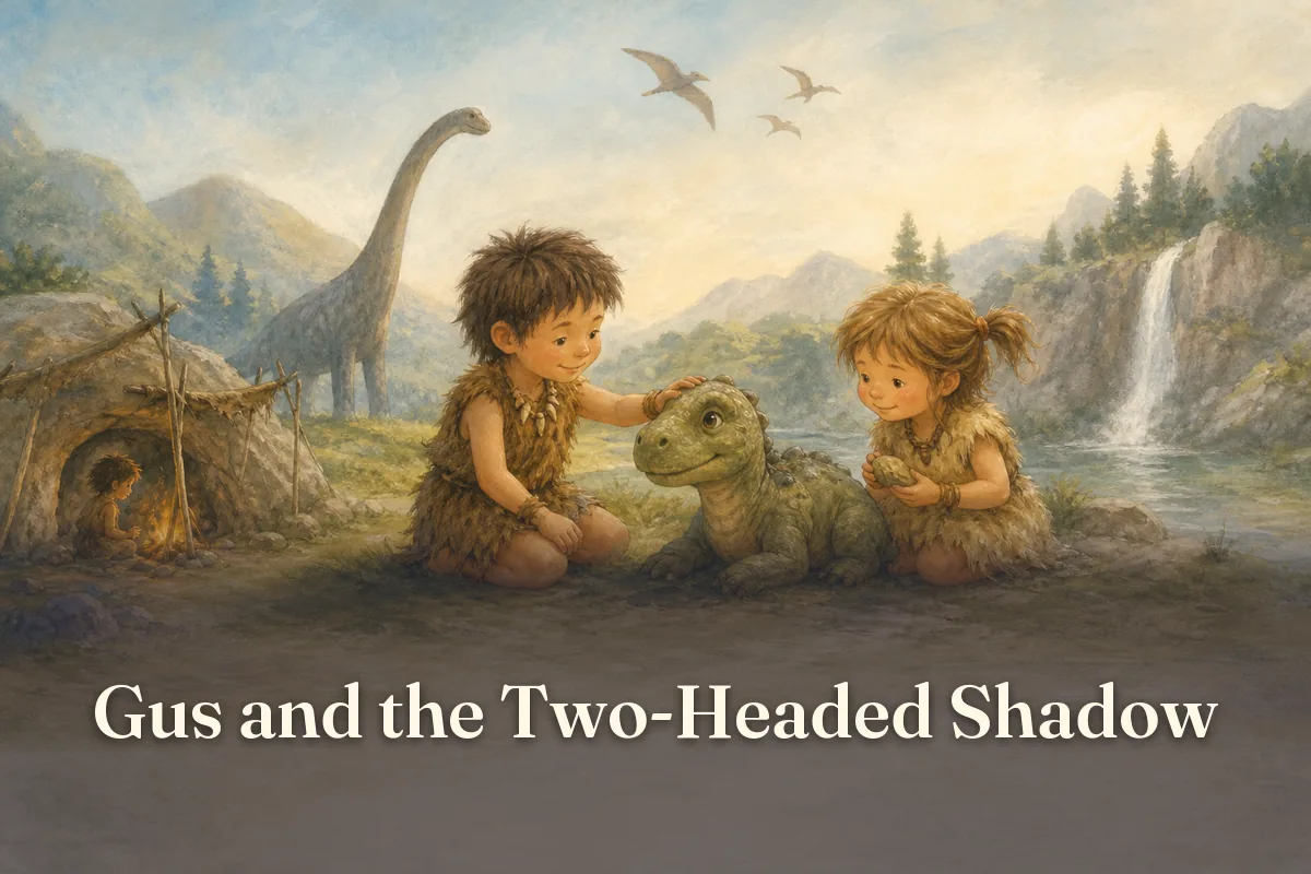 Cover of the children’s story “Gus and the Two-Headed Shadow”