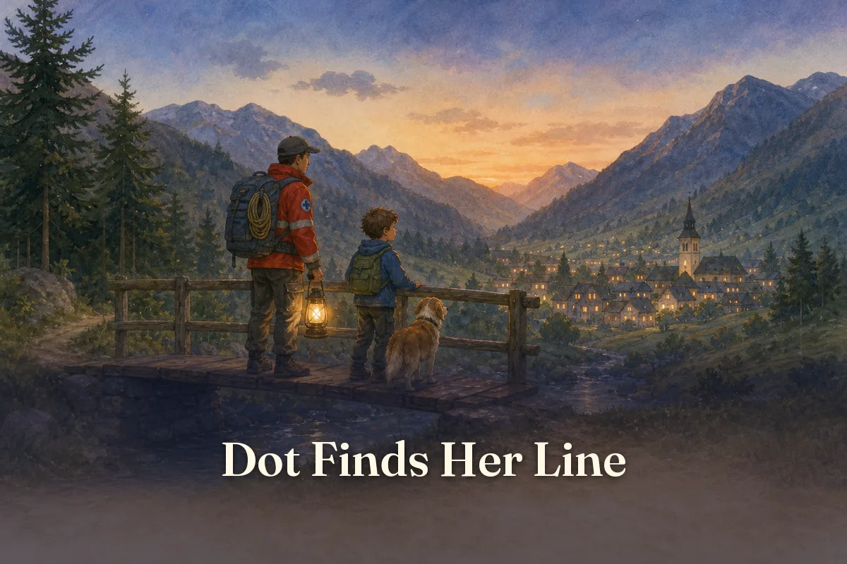 Cover of the children’s story “Dot Finds Her Line”