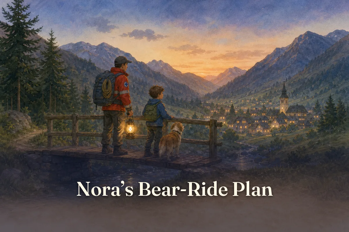 Cover of the children’s story “Nora’s Bear-Ride Plan”