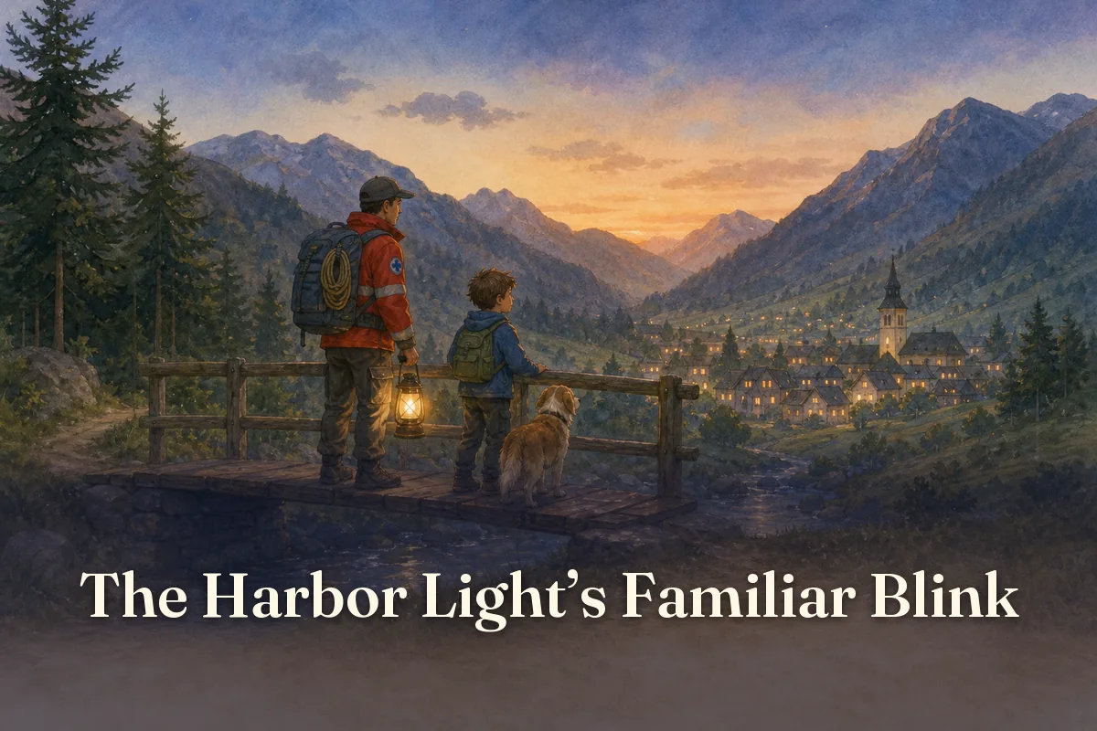 Cover of the children’s story “The Harbor Light’s Familiar Blink”