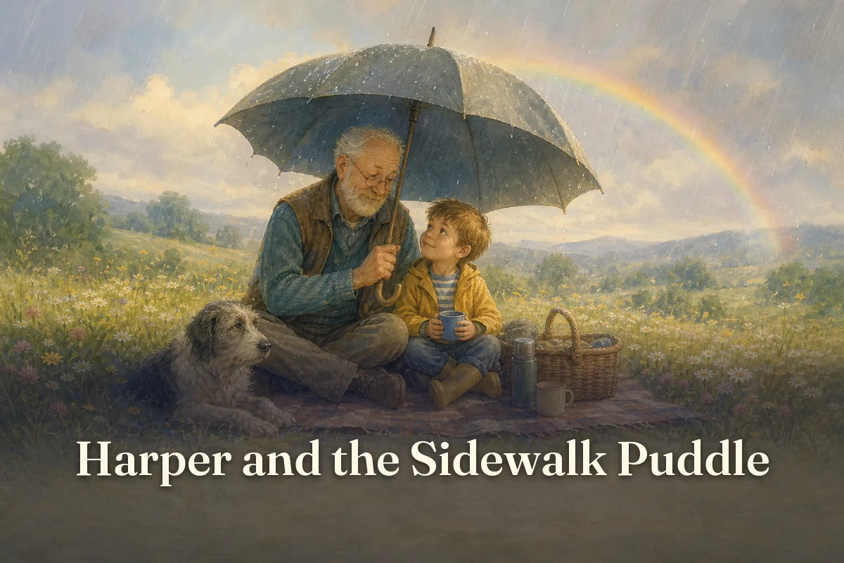 Cover of the children’s story “Harper and the Sidewalk Puddle”