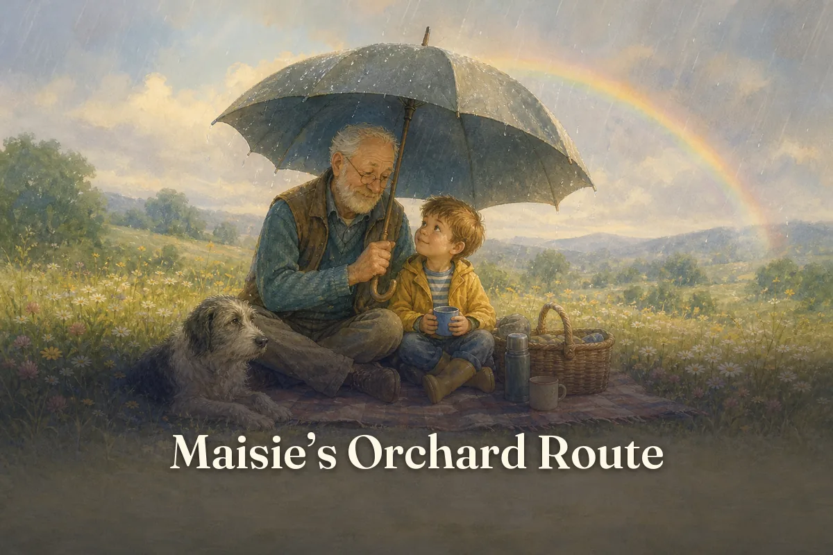 Cover of the children’s story “Maisie’s Orchard Route”
