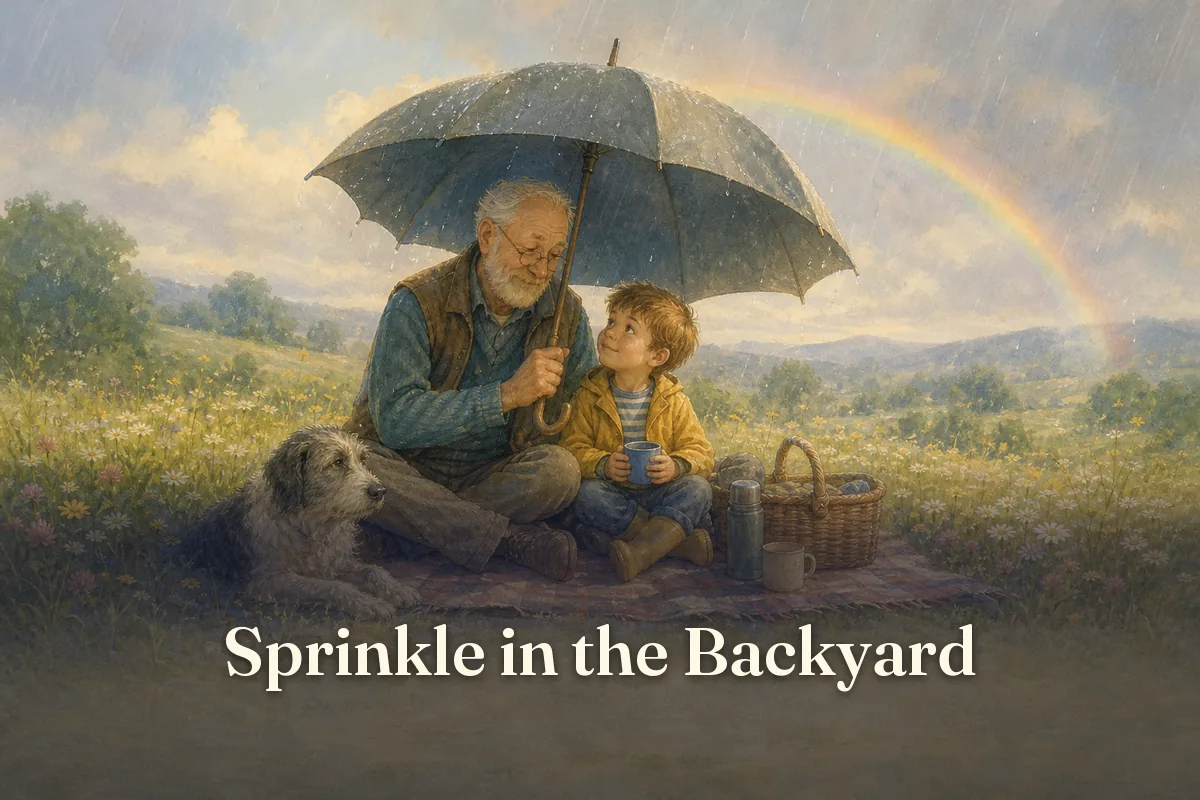Cover of the children’s story “Sprinkle in the Backyard”