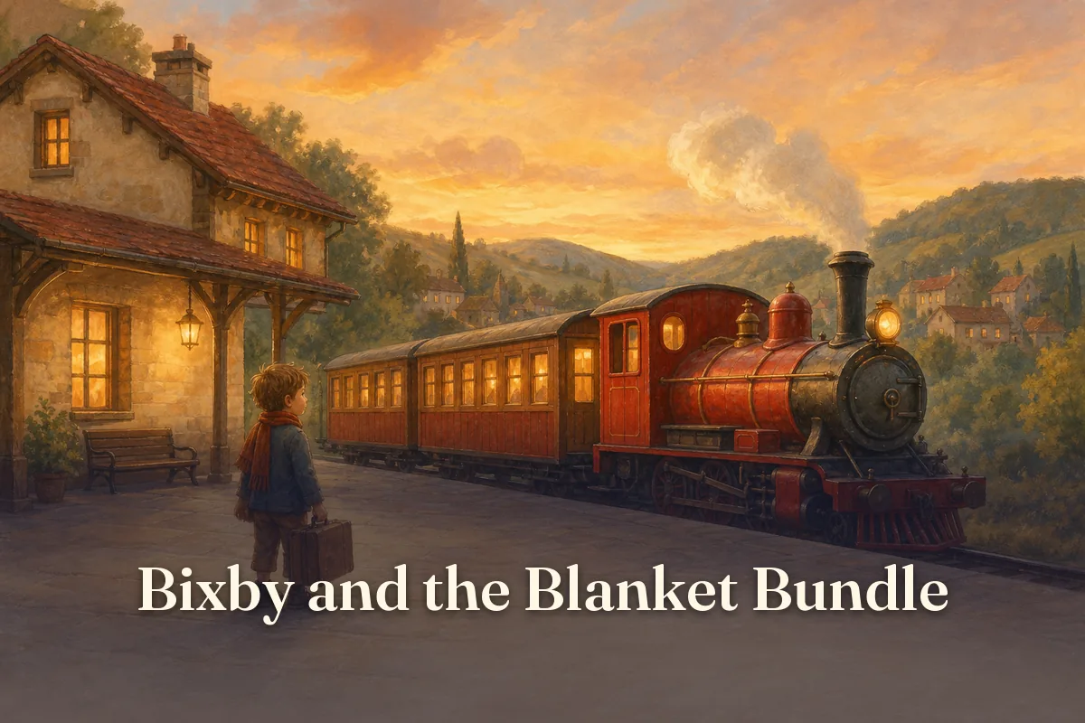 Cover of the children’s story “Bixby and the Blanket Bundle”