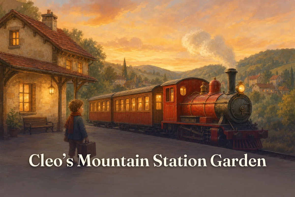 Cover of the children’s story “Cleo’s Mountain Station Garden”