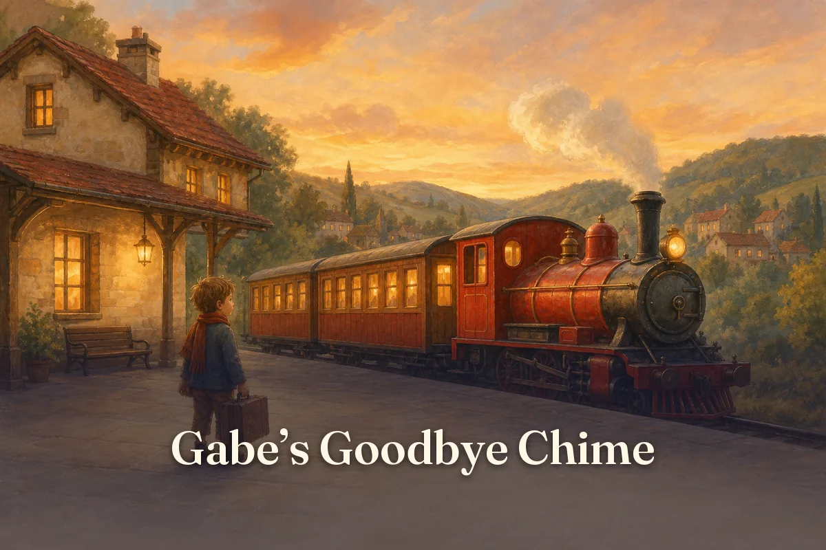 Cover of the children’s story “Gabe’s Goodbye Chime”