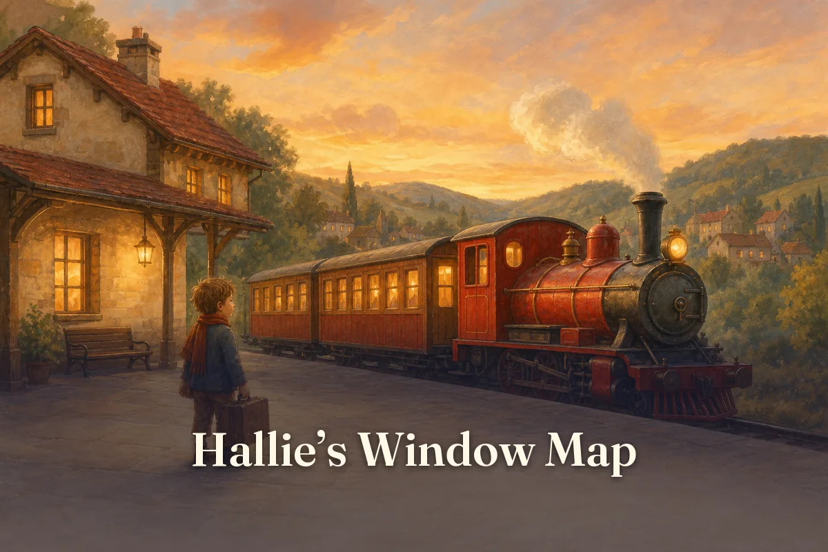 Cover of the children’s story “Hallie’s Window Map”
