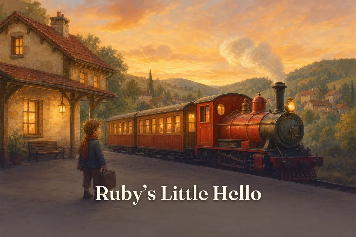 Cover of the children’s story “Ruby’s Little Hello”