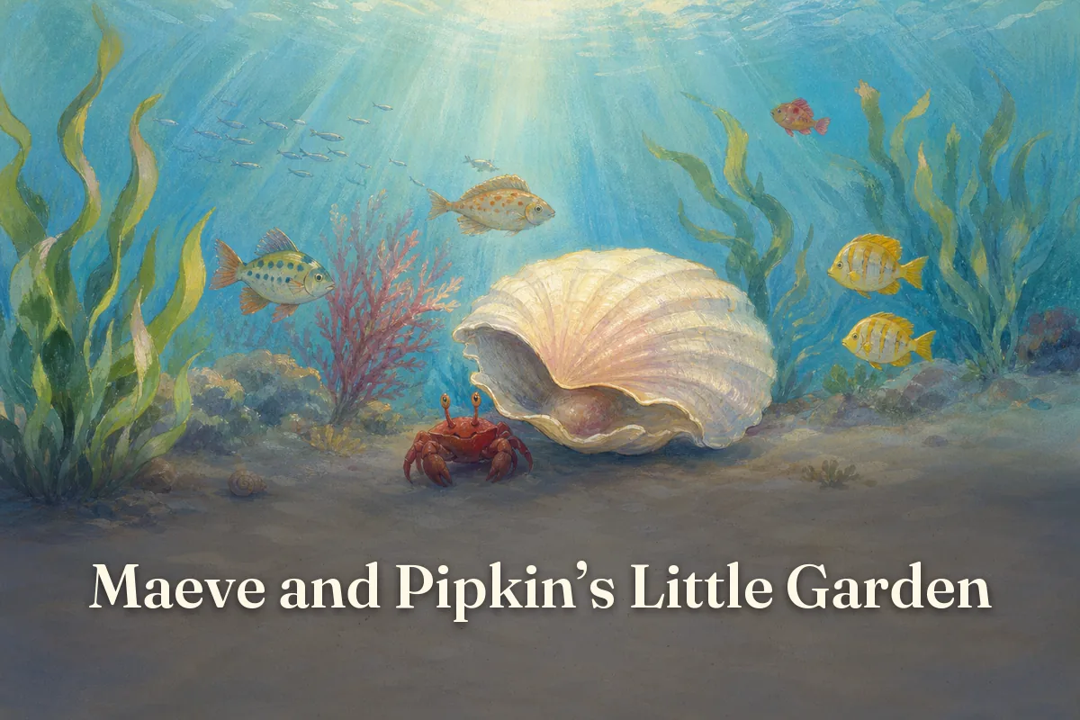 Cover of the children’s story “Maeve and Pipkin’s Little Garden”