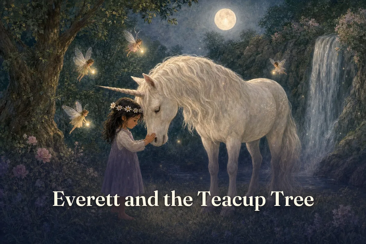Cover of the children’s story “Everett and the Teacup Tree”