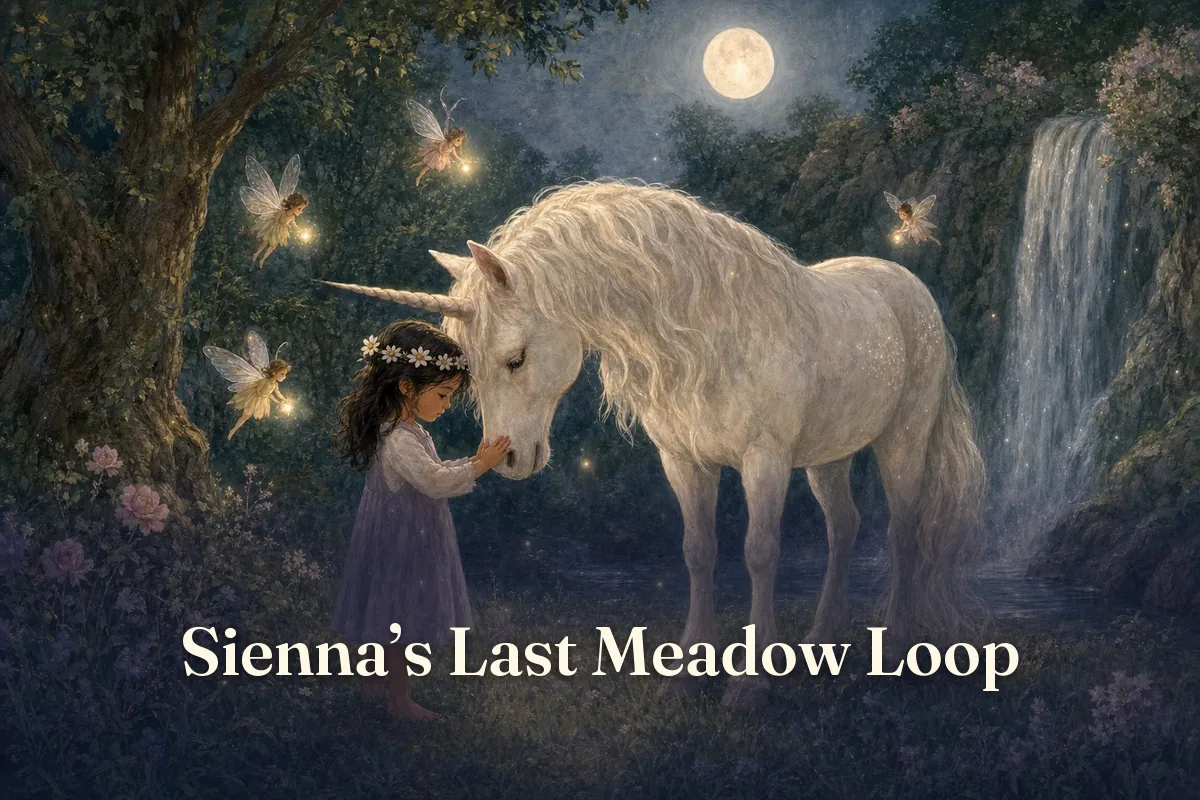 Cover of the children’s story “Sienna’s Last Meadow Loop”