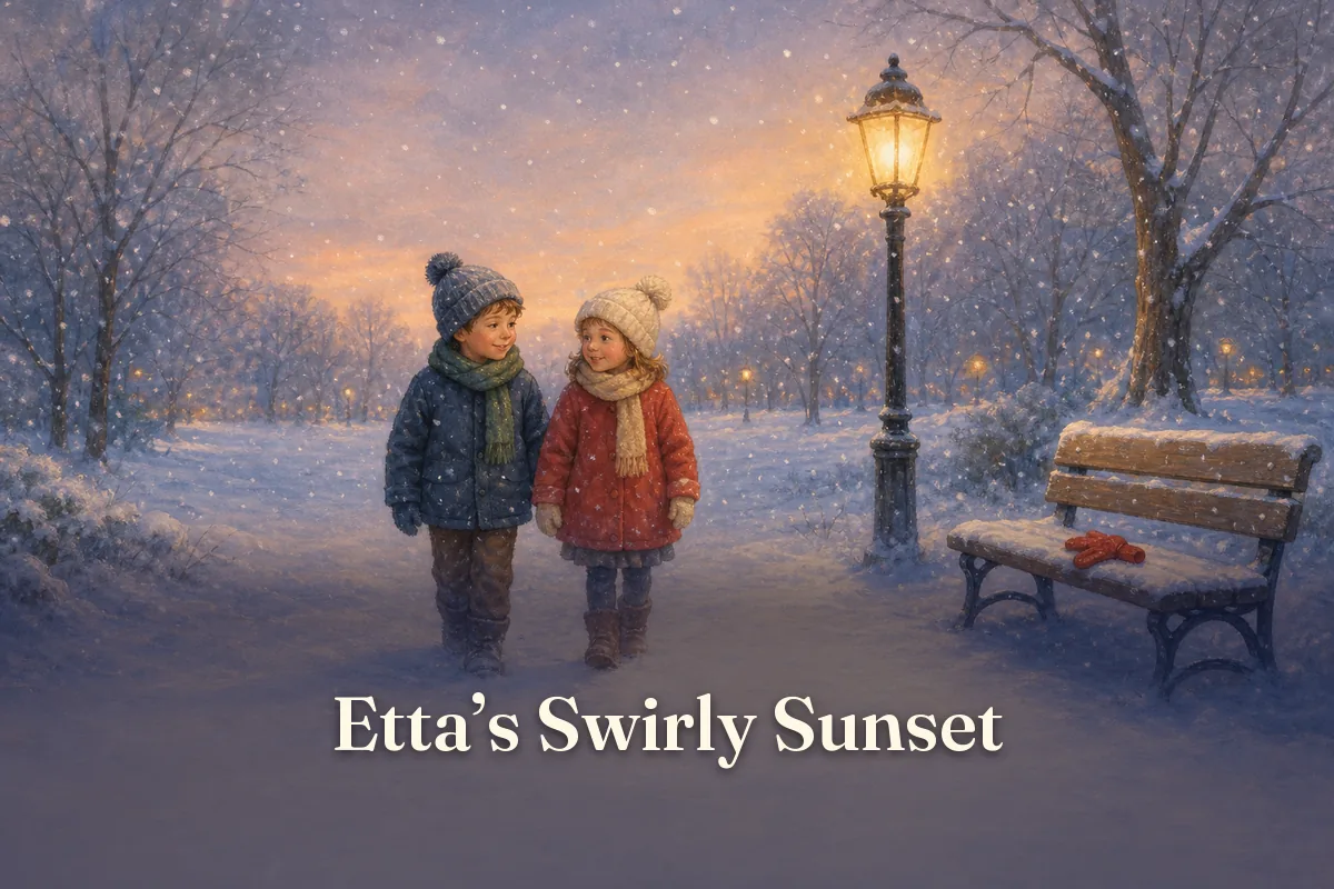 Cover of the children’s story “Etta’s Swirly Sunset”